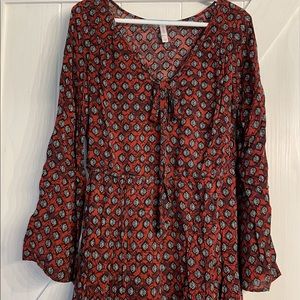 Women’s burgundy print romper
